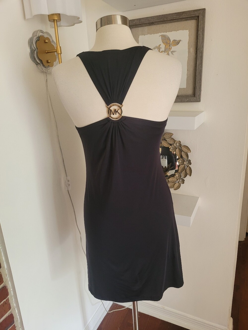 Micheal Kors Black Racerback Lounge Dress Built In Bra Small